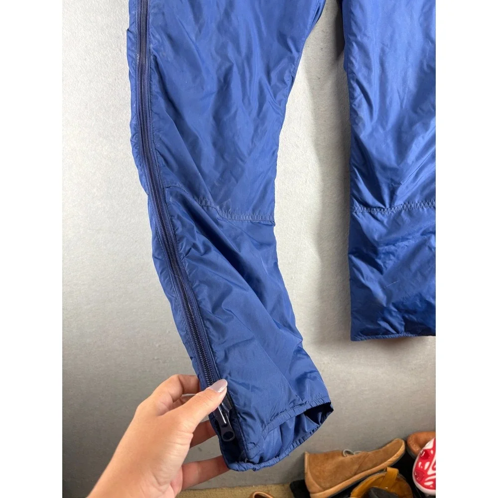 Vintage Eddie bauer Royal Blue Ski Snow Pants goose‎ down Full Zip Legs 90's